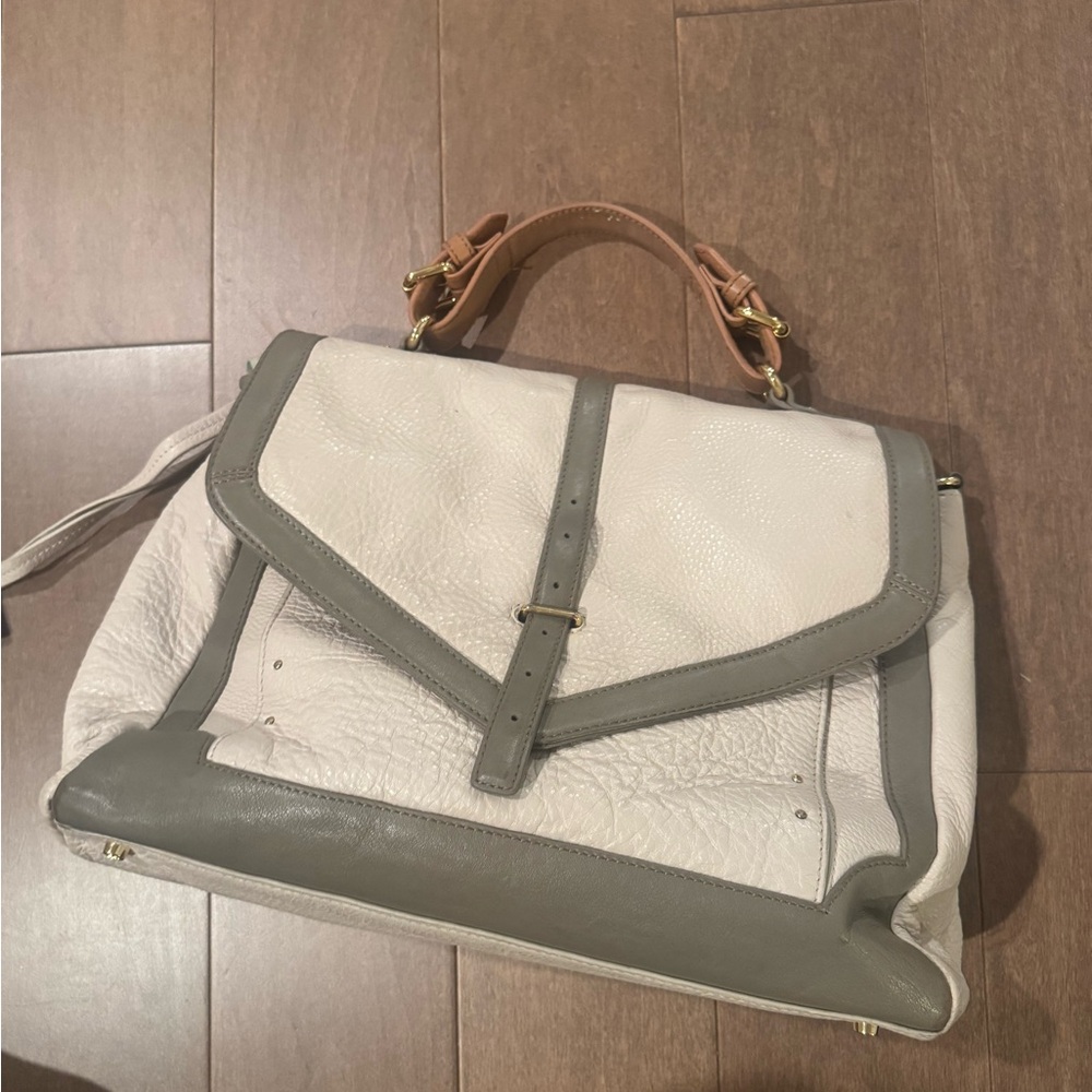 Tory Burch White and Gray Crossbody Bag